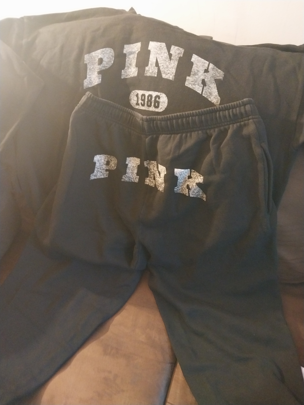 PINK Victoria's Secret Black Logo Sweat Suit